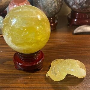 Citrine sphere & snake carving bundle
